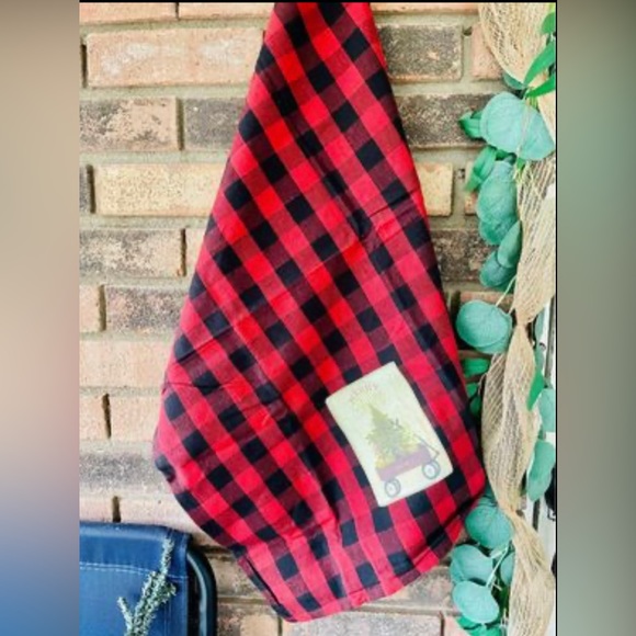 *Merry Christmas Red Wagon Dish Towel - Picture 9 of 10